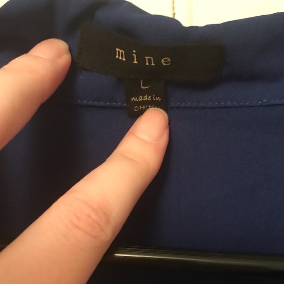 Dark blue silk blouse - Picture 2 of 5